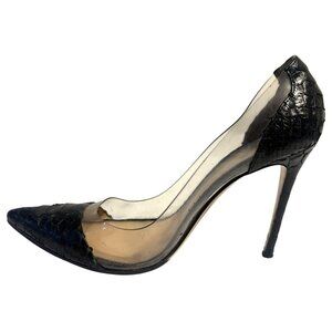 Gianvitto Rossi Plexi Pumps in Black Python